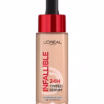 سيروم L'Oréal Paris Infaillible الملون – تغطية خفيفة وترطيب بحمض الهيالورونيك، يدوم 24 ساعة – درجة 3-4